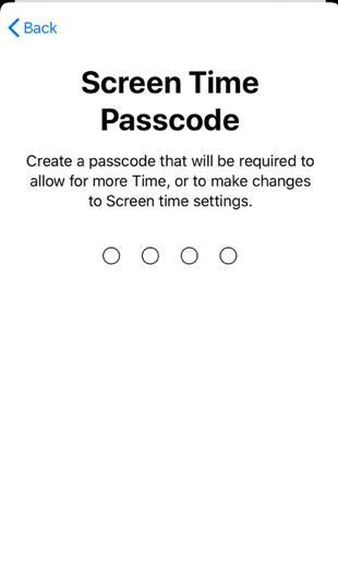Passcode für die Bildschirmzeit auf dem iPhone eingeben