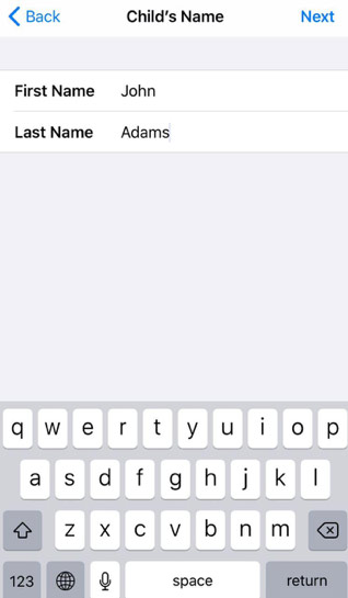 Den Namen Ihres Kindes auf dem iPhone einstellen